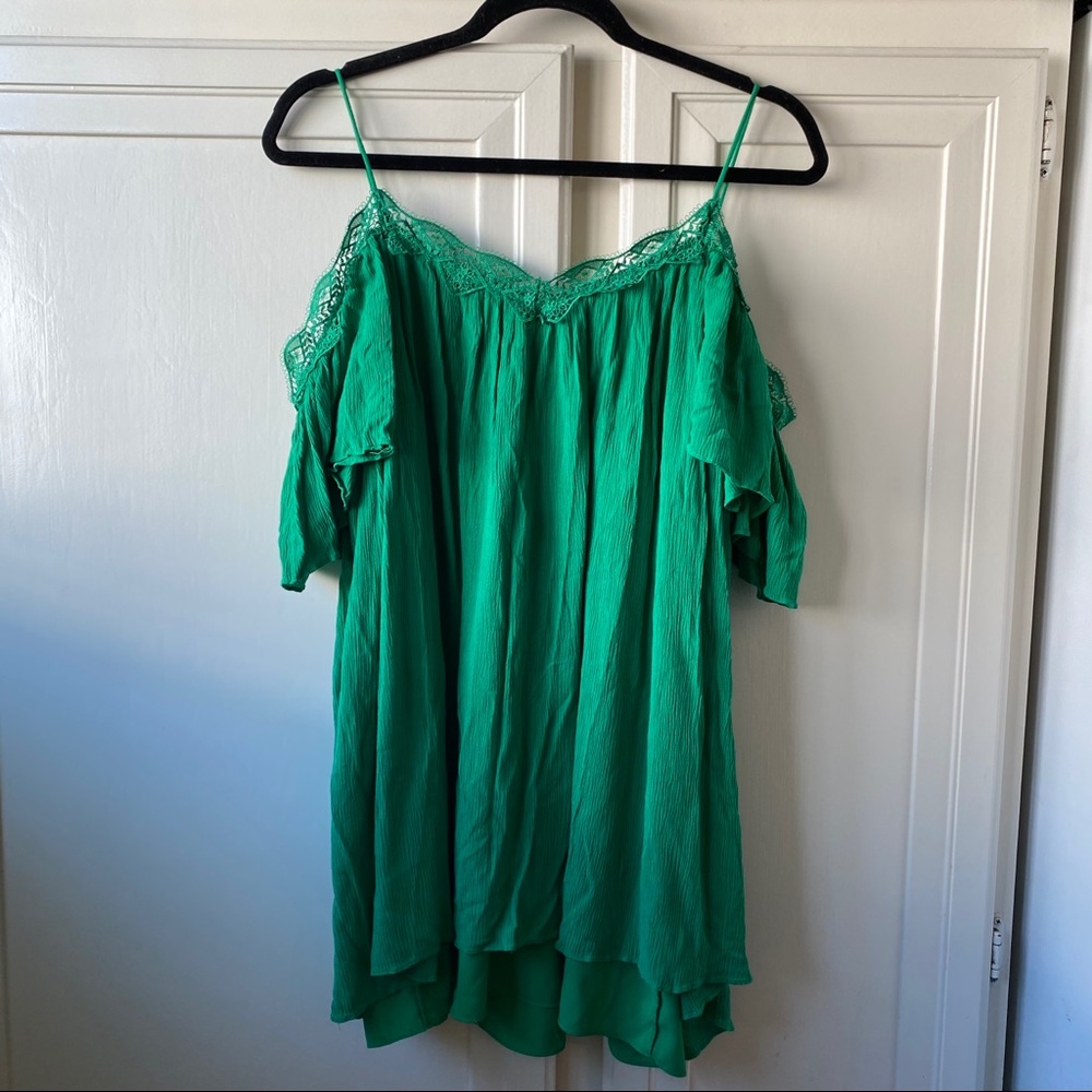 Alice + Olivia Fefe Cold Shoulder Tunic Blouse XS